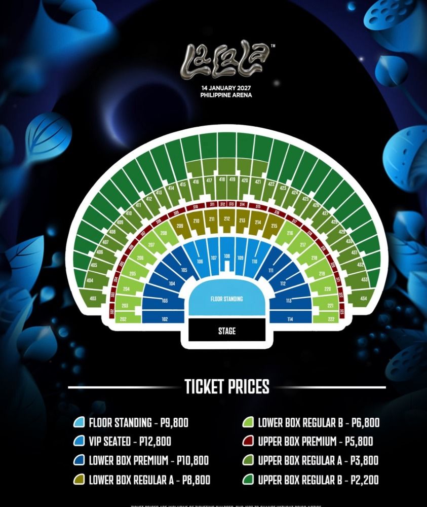 Lalala Fest 2027 (Category: Events Tickets) located in Manila. Submitted by ticketstar (Listing ID 1467865187, Image 1). Description: FS>Lalala Fest VIP SEATED Section 106 ROW 4 seat 17X 1 pc solo Row 5 seat 17x 1 pc solo meet up #LALALA2027 #WilbrosLive.