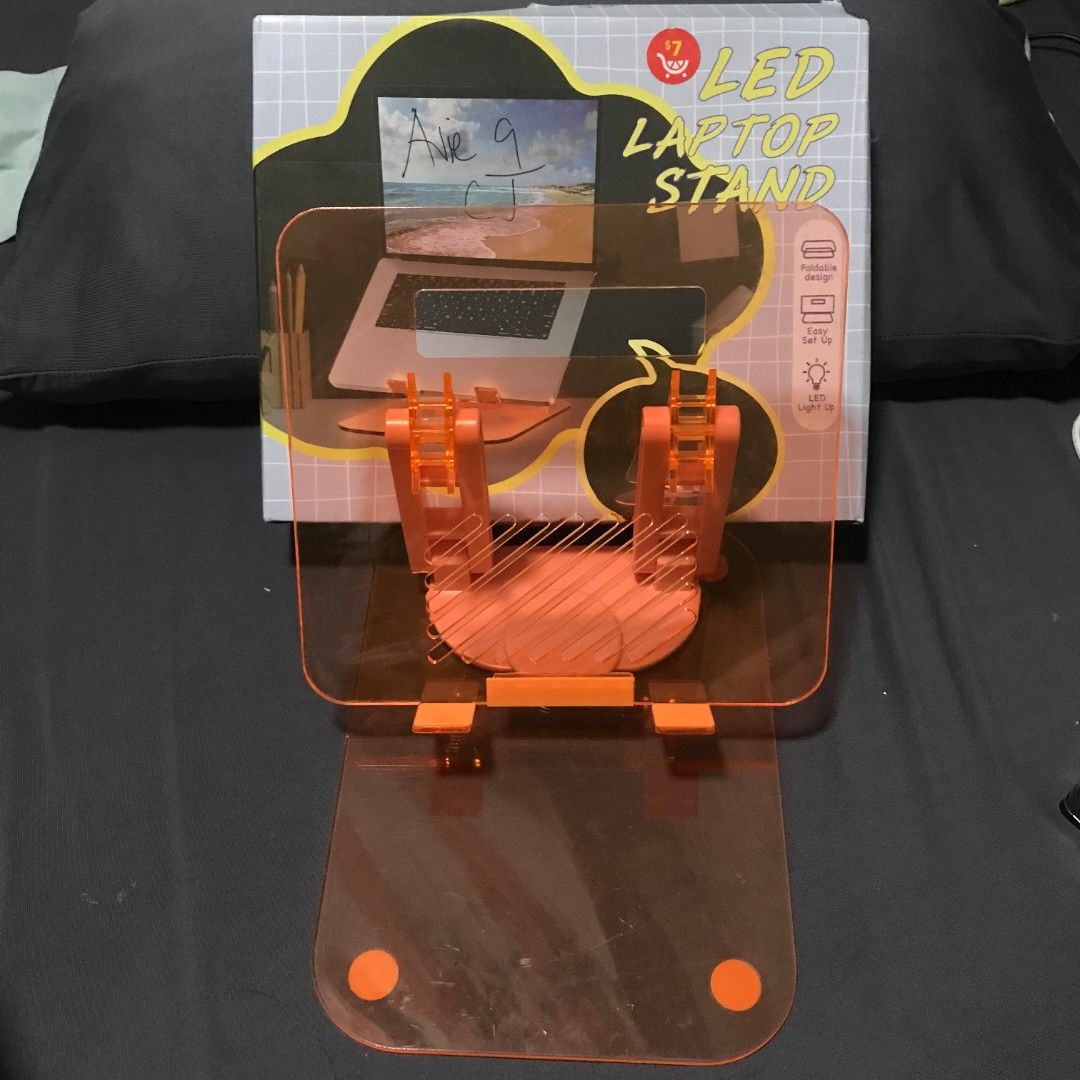 Laptop Stand (Brand New) (Category: Laptop Bags & Sleeves) located in Pasuquin. Submitted by xixiaaa_cc (Listing ID 1467961270, Image 1). Description: ୨ৎ LED LAPTOP STAND 🍑✨ ♡ Color: Peachy Orange ♡ Material: Plastic / Acrylic ♡ Stable and sturdy design 💻 ♡ Perfect for your desk setup! 🎀 ୨ৎ PAYMENT METHODS 💸 ♡ GCash ♡ Bank Transfer 📌 Pay as you order! DM for inquiries and orders. 💌.