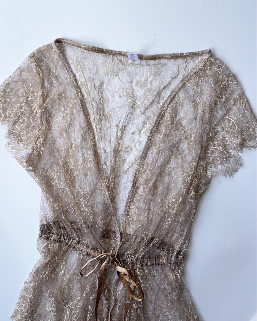lavender lace coverup (Category: Others Tops) located in Lipa City. Submitted by mayumi.vtg (Listing ID 1468006508, Image 2). Description: ❀ fits s-l | bust: freesize ❀ see-through, super love the intricate lace & embroidery details!.