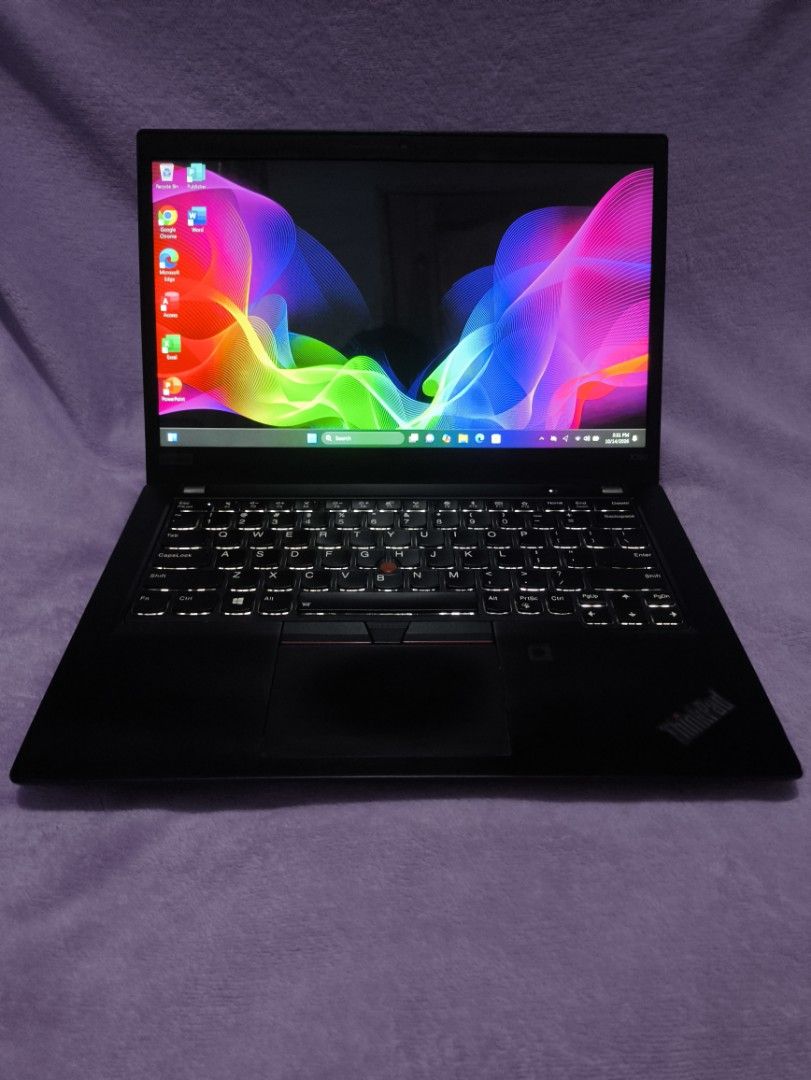 Lenovo thinkpad i7 8th gen (Category: Laptops & Notebooks) located in Quezon City. Submitted by lutz15 (Listing ID 1467966671, Image 3). Description: Lenovo laptop Processor: i7 8th gen Memory: 8gb dam ddr4 Storage: 256gb nvme fast boot Screen:14inch Frameless Videocard: Intel UHD graphics 620 Backlight keyboard white Unit and original charger Window 11 Ms office installed Good battery Good keyboard Good speaker Built in camera All usb port worki