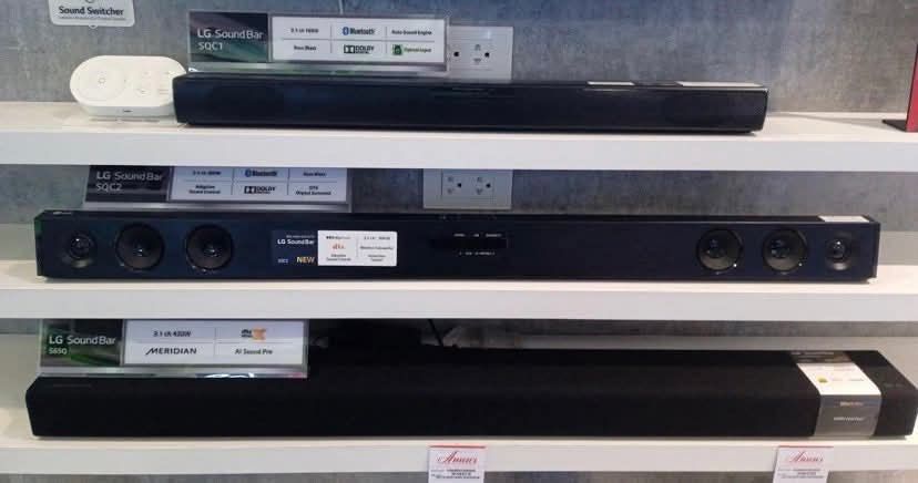 LG AUDIO SOUNDBAR (Category: Soundbars, Speakers & Amplifiers) located in Manila. Submitted by may572156 (Listing ID 1467990392, Image 1). Description: LG SOUNDBAR S20A Cash 3,600 S30A cash 6,900 SQC1 SRP 8,990 CASH 4,800 S40T CASH 8,200 SC9S SRP 44,990 CASH 25,400 S65TR CASH 13,300 S70TY CASH 15,500 Brand new and sealed with warranty and receipt 7 days replacement on factory defect provided it was checked by LG's authorized installer and with te