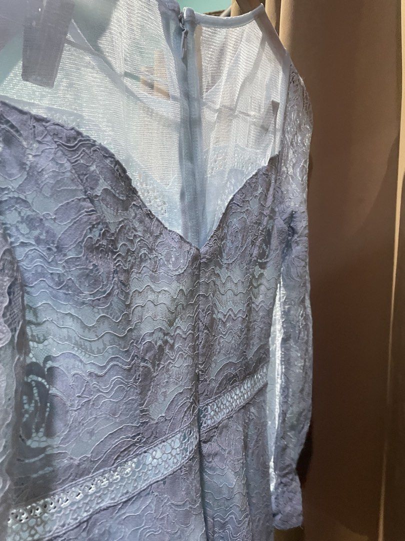 Light blue lace long sleeve dress (Category: Dresses) located in Quezon City. Submitted by smileclothingline (Listing ID 1467853578, Image 3). Description: 🚚Courier: J&T/Lalamove/Gogoexpress 📍Shipping fee depends on your location 💸Mode of Payment: BPI/Gcash/Paymaya ‼️Payment first, only then will ship the item.