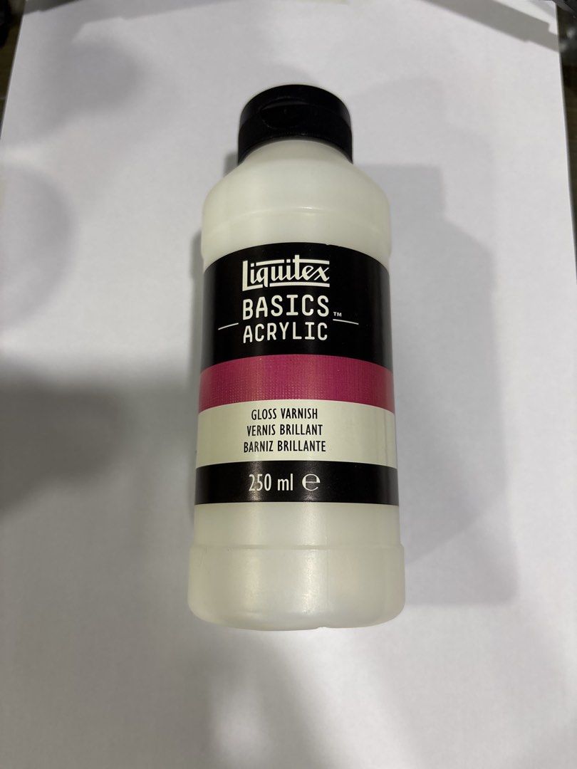 Liquitex Basics Gloss Varnish 250ml (Category: Makeup) located in Mandaluyong City. Submitted by clothescarousel (Listing ID 1467956179, Image 1). Description: - Item: Liquitex Basics Gloss Varnish - Size: 250ml bottle - Condition: Brand new, unused, with original Pulp & Pigment price sticker attached - Purpose: Protects acrylic paintings and provides a brilliant glossy finish - Perfect for beginner and professional artists alike.