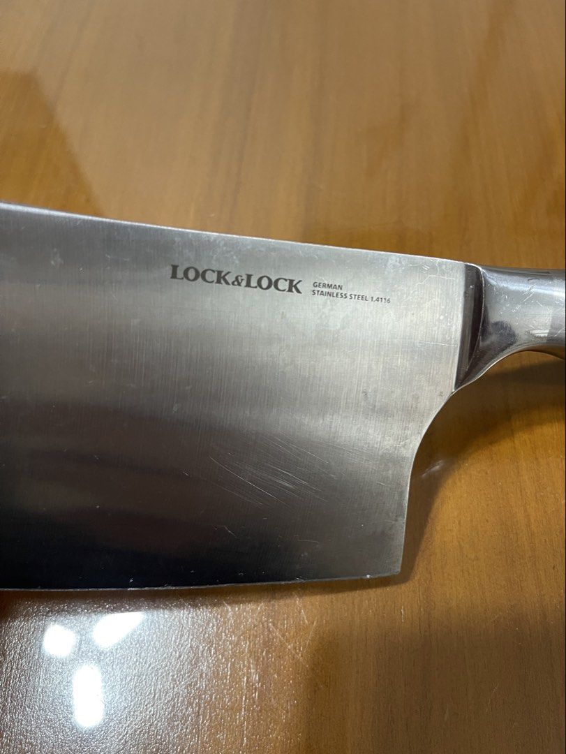 Lock&lock German Steel Cleaver Knife 30cm (Category: Knives & Chopping Boards) located in Quezon City. Submitted by doublelkitchenware (Listing ID 1467986197, Image 1). Description: Lock&lock German Steel Cleaver Knife 30x8.5cm Makapal and mabigat Mininal sigh of usage Pick up or shipping via lalamove Provincial 🚚j&t Novaliches Qc .