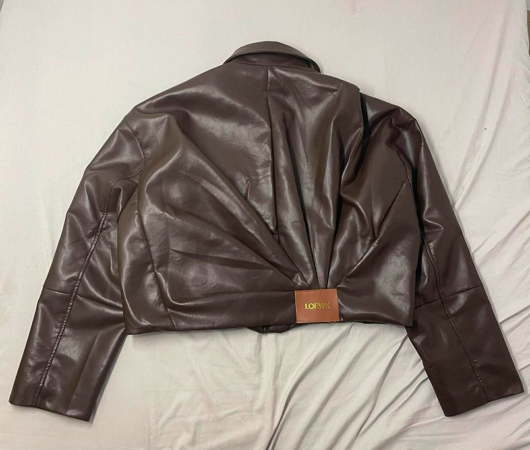 LOEWE Drapped set leather jacket and pants (Category: Dresses) located in Bacoor. Submitted by fafofa (Listing ID 1467920858, Image 1). Description: LOEWE Drapped Jacket Leather type L womens LOEWE Pants Medium on tag Waist 28" Length 42" .