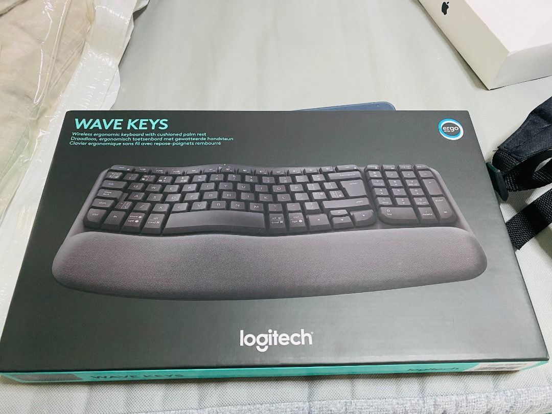 Logitech Wave Keys - Authentic (Category: Computer Keyboard) located in Lingayen. Submitted by otaku_niche (Listing ID 1467845375, Image 1). Description: Never used. Opened only for pics. Can bundle with Logitech Ergonomic mouse and Brio 300 LAST PRICE ALREADY. LBC COD or COP.