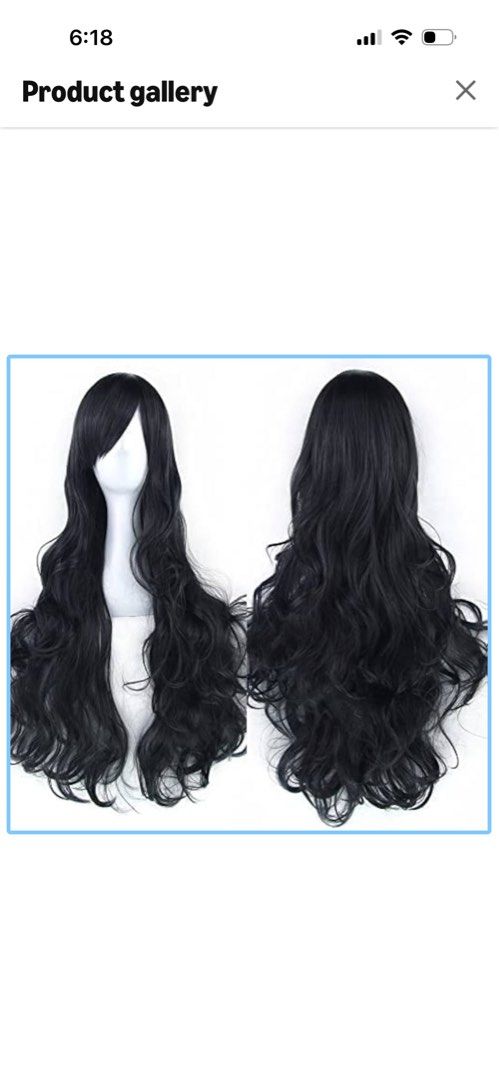Long Black Wavy Wig with Bangs Cosplay (Category: Hair Accessories) located in Cainta. Submitted by cathpauya148771 (Listing ID 1467939176, Image 1). Description: - Style: Long wavy synthetic wig with side-swept bangs - Texture: Soft, natural movement, flows past the chest - Color: Versatile dark black shade - Material: Heat-resistant and easy to brush/style - Occasion: Great for daily wear, parties, or anime cosplay.