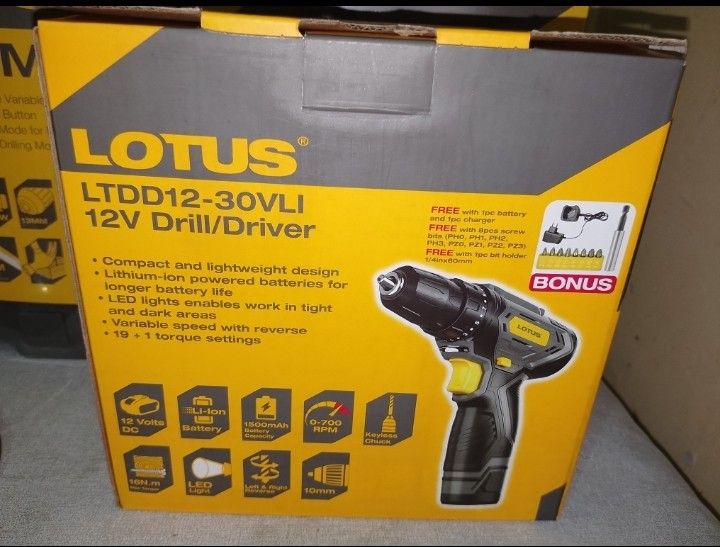 Lotus Cordless Drill (Category: Announcements) located in Muntinlupa City. Submitted by jhunshop93615 (Listing ID 1468022029, Image 2). Description: brandnew original location:Alabang Muntinlupa near Lianas Mall.