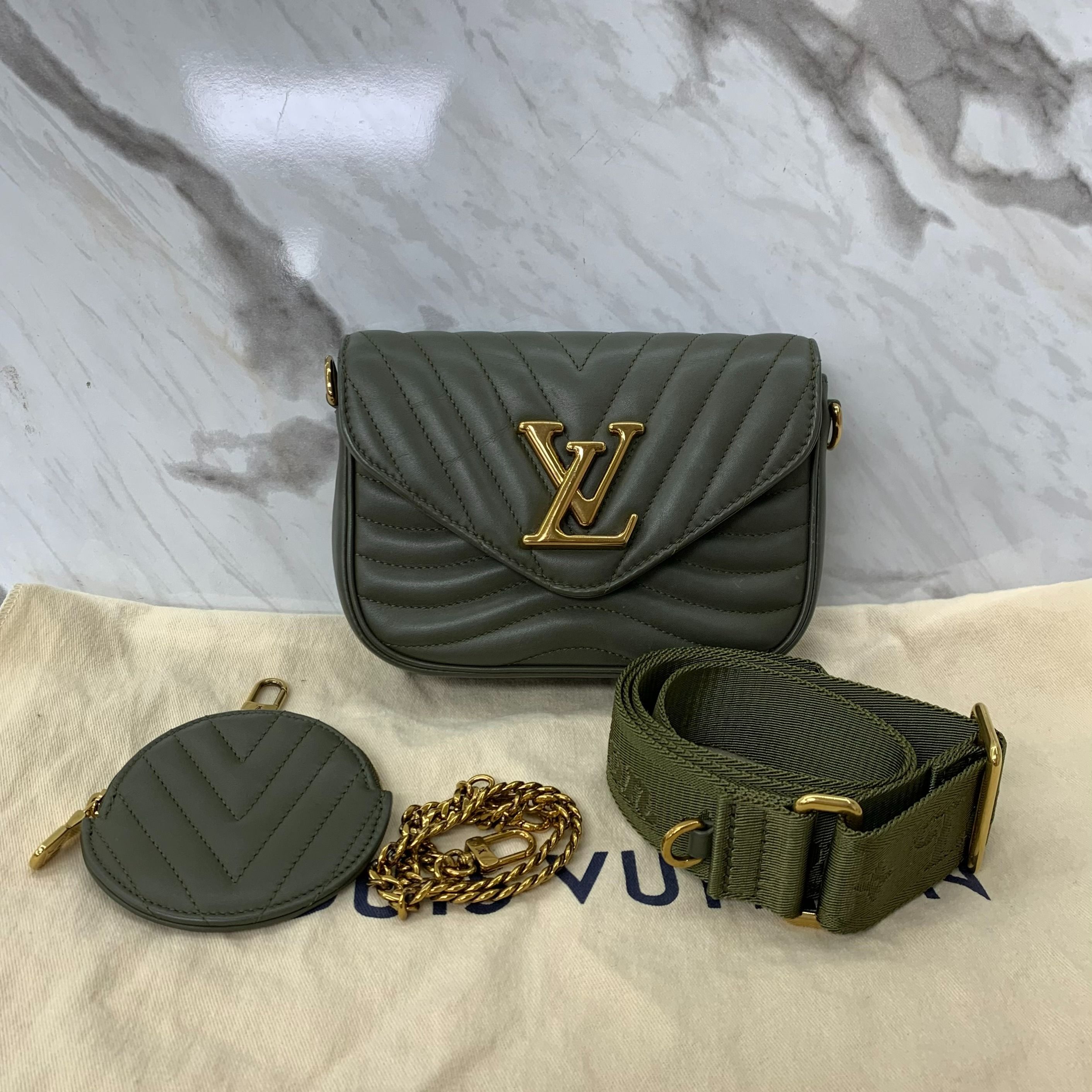 LOUIS VUITTON GREEN NEW WAVE MULTI POCHETTE SHOULDER BAG 26******1 TI ...