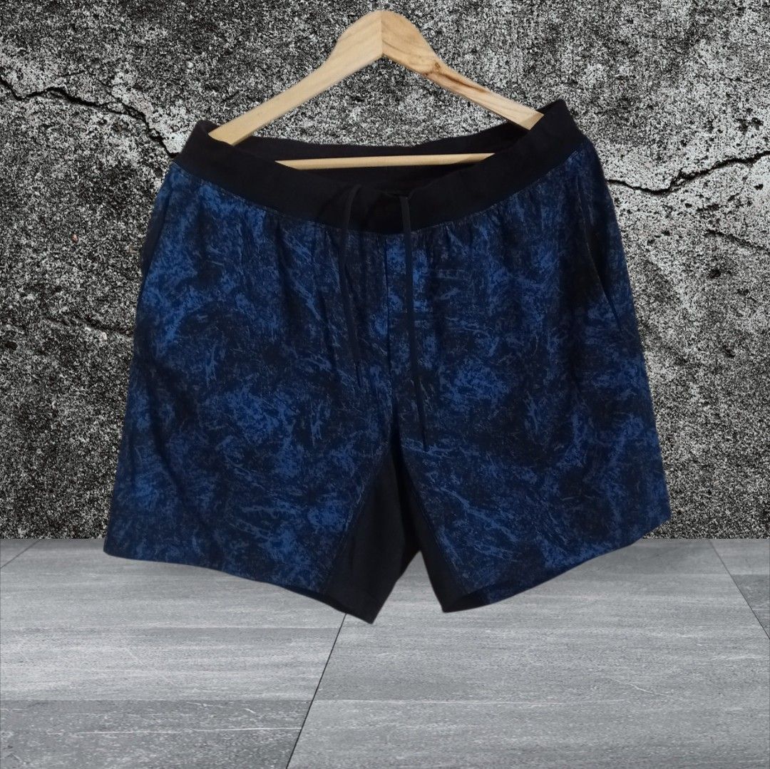 Lululemon Blue Patterned Athletic Shorts (Category: Shorts) located in Calatagan. Submitted by lyvertabora (Listing ID 1467978904, Image 1). Description: Dimension:W-32*36 L-17 As new condition Excellent condition missing washtag all items are need wash.