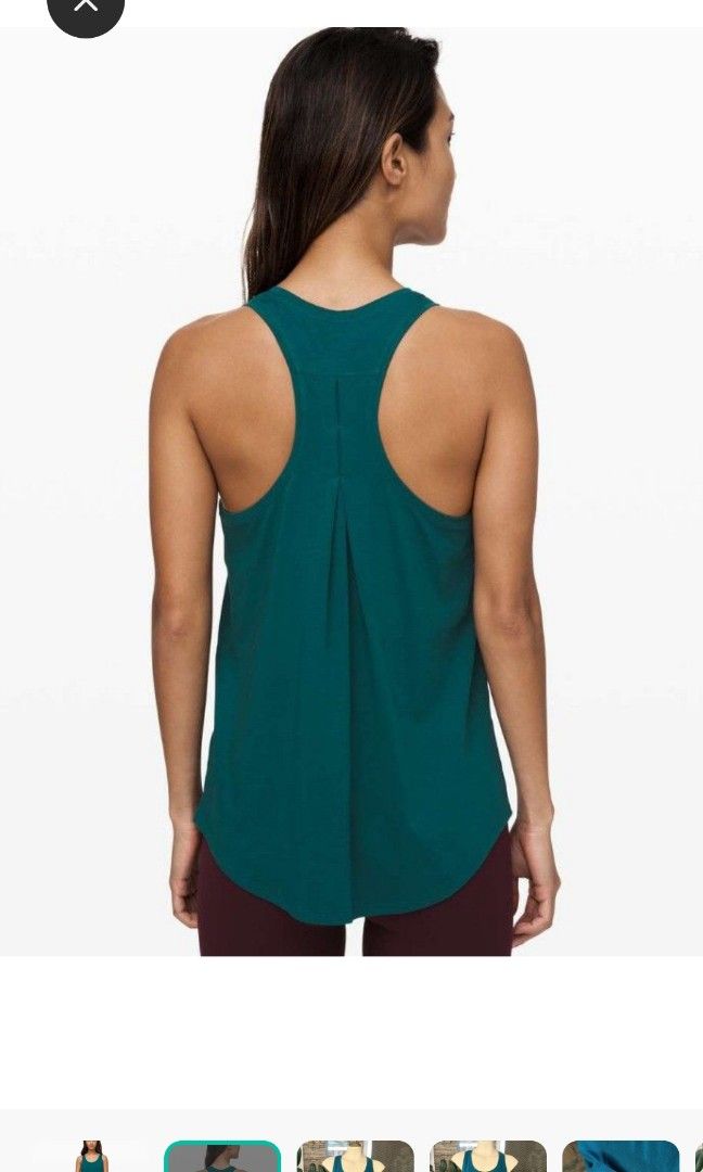 Lululemon love Tank Top (Category: Activewear) located in Rizal. Submitted by timeless_shop (Listing ID 1467842015, Image 2). Description: 💚 Original Lululemon Love Tank -Teal Green 📏 Size: 8 Fit to Medium Frame Fabric nito pang summer talaga 📝 Details: - Length: 26 inches - Width: 16 inches Pit-Pit flat laid - Fabric: Cotton blend - super soft & comfy ✨ hindi kupas! - Design: Racerback tank - flowy at presko - Color: Teal Green / Deep Lagoon 