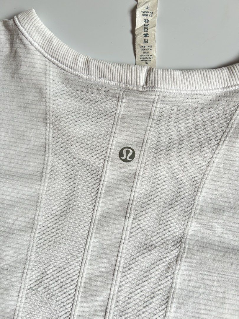 Lululemon Swift Tech Short sleeve Top (Category: Activewear) located in La Carlota. Submitted by jlcthriftfinds (Listing ID 1467933060, Image 3). Description: Lululemon Swift Tech Short Sleeve Top Excellent Condition Dot 4 Need wash (fresh from bale) 350 + sf Dm me .