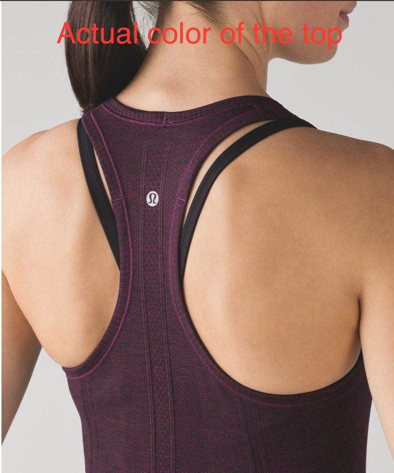 Lululemon Swiftly Tech Racerback Plum / Black - 4 (Category: Activewear) located in Manila. Submitted by maefinds.ph (Listing ID 1467947932, Image 1). Description: ✨In excellent condition ✨size 4 ✨color may cary due to lighting but actual color is plum/black as shown in the reference ✨Intact logo PM for more details Price is slightly negotiable .