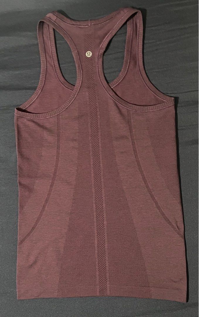 Lululemon Swiftly Tech Racerback Plum / Black - 4 (Category: Activewear) located in Manila. Submitted by maefinds.ph (Listing ID 1467947932, Image 2). Description: ✨In excellent condition ✨size 4 ✨color may cary due to lighting but actual color is plum/black as shown in the reference ✨Intact logo PM for more details Price is slightly negotiable .
