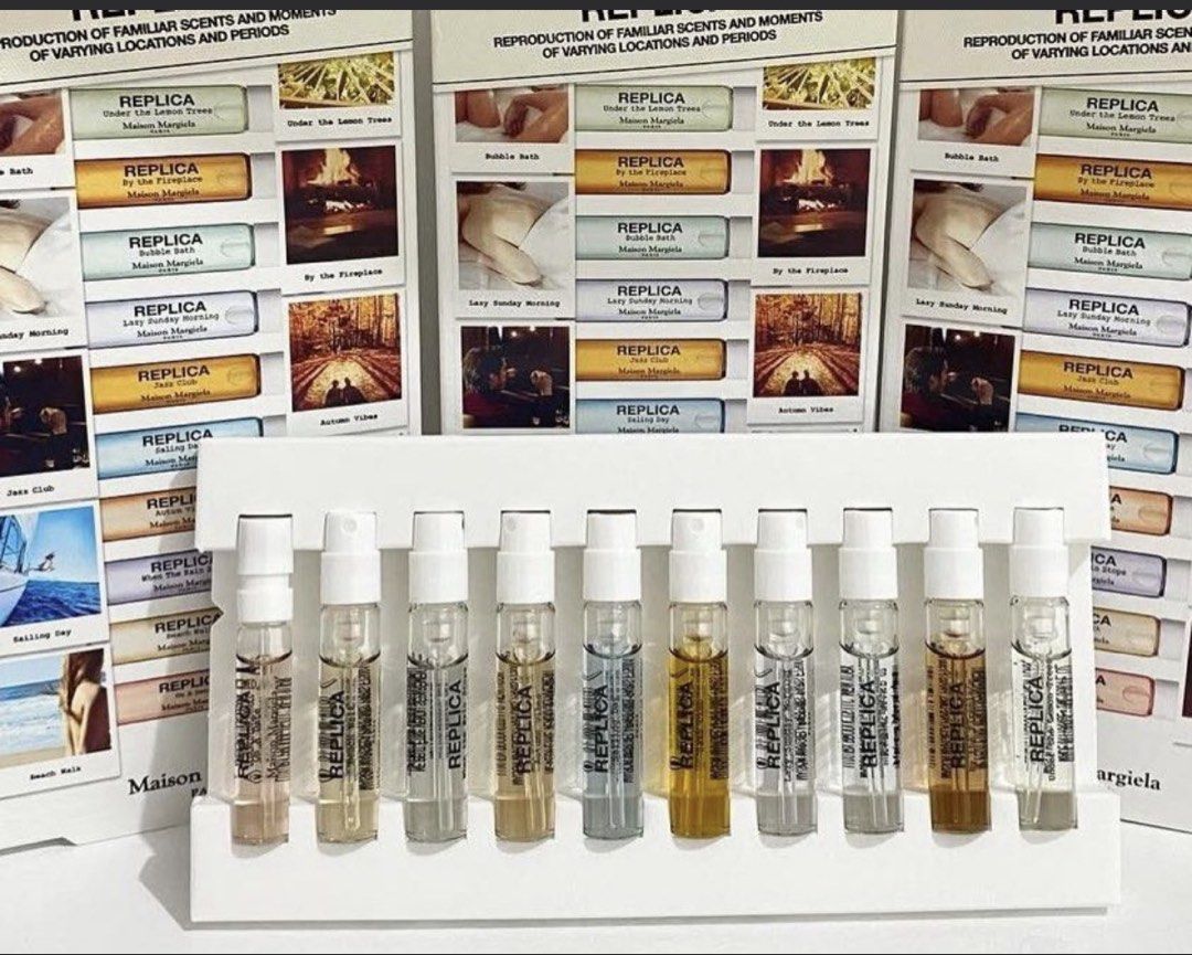 Maison Replica set (Category: Fragrance & Deodorants) located in San Juan City. Submitted by cashfrancefashioncosmetics_ph (Listing ID 1467868679, Image 1). Description: MAISON REPLICA EAU DE PARFUM SET& PER PIECE PER PIECE 350 Set 2150 NO BOX per PIECE SET WITH BOX 2ML EACH VIALS available scent UNDER THE LEMON TREES BY THE FIRE PLACE BUBBLE BATH LSM JAZZ CLUB Sailing DAY AUTUMN VIBES WHEN THE RAIN STOPS BEACH WALK ON THE DATE .
