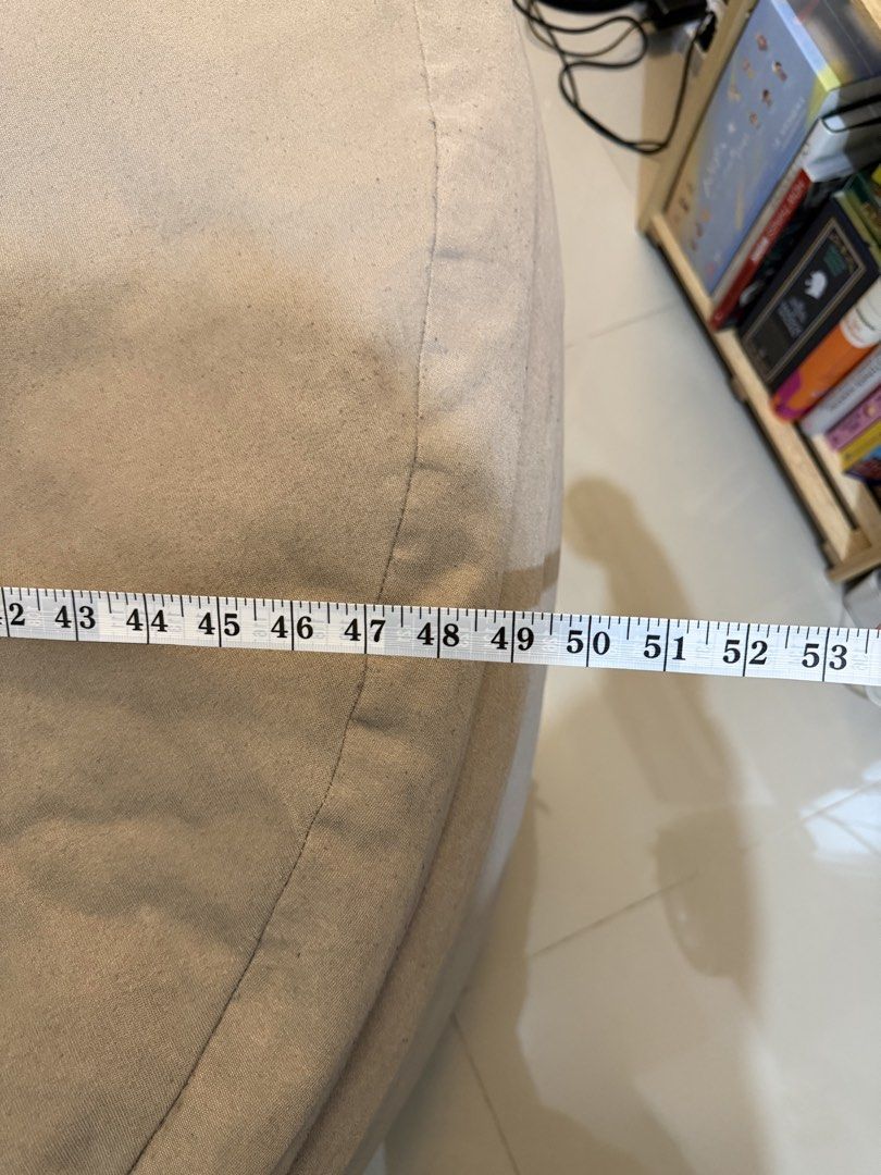 Mandaue Foam Giant Bean Bag - Beige (Category: Sofas) located in Cainta. Submitted by edsupreme (Listing ID 1467971661, Image 2). Description: Mandaue Foam Giant Bean Bag in Beige for sale! No issues. Dimensions are 49 x 25 inches. Bean bag always had a cover when in use. Reason for sale: switching to a two-seater sofa. .