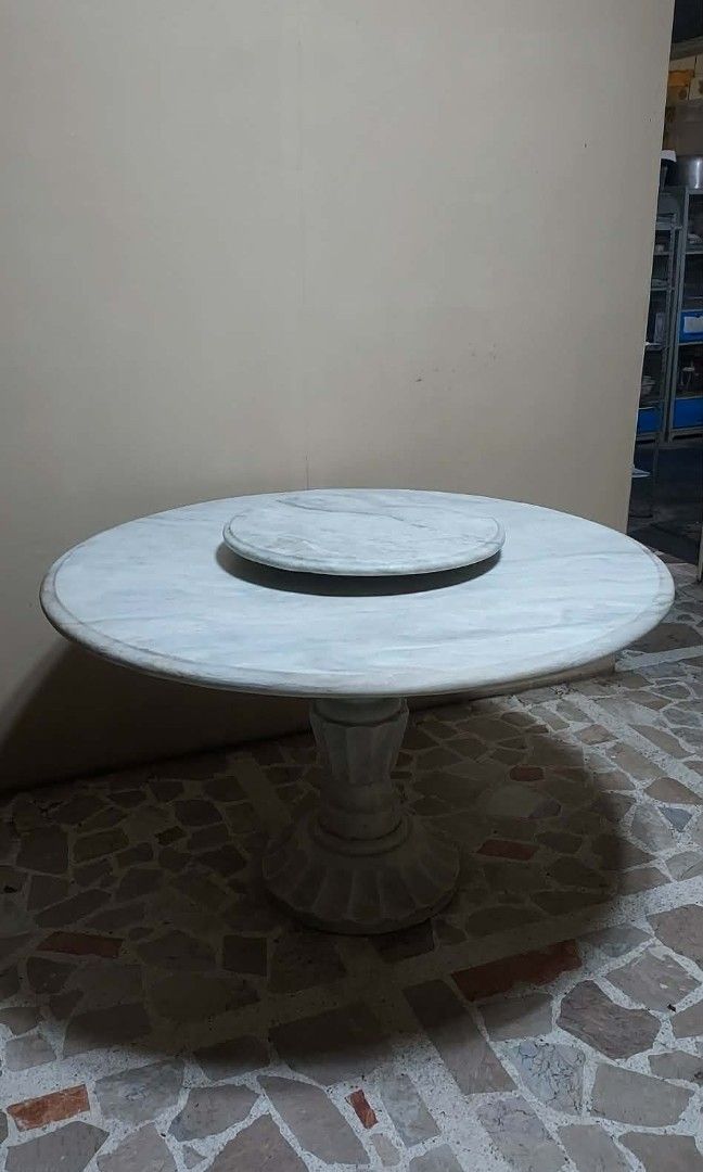 Marble table with lazy susan (Category: Tables & Sets) located in Marikina City. Submitted by mightymountain.2a1e17 (Listing ID 1467951365, Image 3). Description: pure marble.