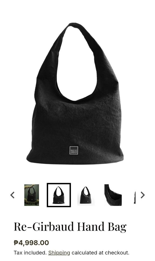 Marithe Francois Girbaud Re-Girbaud Hand Bag (Category: Luxury Bags & Wallets) located in Manila. Submitted by ajmteopeng43665 (Listing ID 1467871876, Image 2). Description: Marithe Francois Girbaud Paris Re-Girbaud Tote bag Black Item is new Fabric paper leather Zipper closed 3,500 SRP is 4990 Slightly negotiable DM Me Meetups Vito Cruz area, or LRT Stations If shipping, expense is shouldered by buyer via lalamove or JnT.