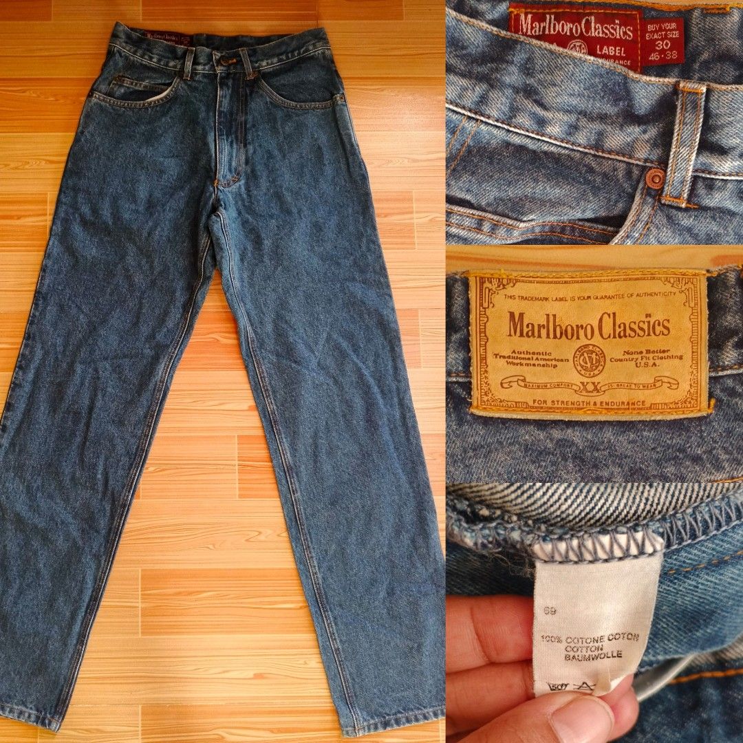 Marlboro Classics Jeans (Category: Jeans) located in Dagupan City. Submitted by _miyph (Listing ID 1467907940, Image 1). Description: 𝐓𝐇𝐄 𝐏𝐑𝐄𝐌𝐈𝐔𝐌 𝐃𝐄𝐍𝐈𝐌 𝐃𝐑𝐎𝐏 𝐈𝐒 𝐋𝐈𝐕𝐄 🔥 (CK, Armani, Marlboro Classics, and Wrangler) Freshly curated vintage and designer denim grails. All items are in excellent to good condition, pre-washed, and ready to wear. Grab your pair before it's gone! THE LINEUP: 𝗠𝗮𝗿𝗹𝗯𝗼𝗿𝗼 𝗖𝗹𝗮𝘀𝘀𝗶𝗰𝘀 • Ex