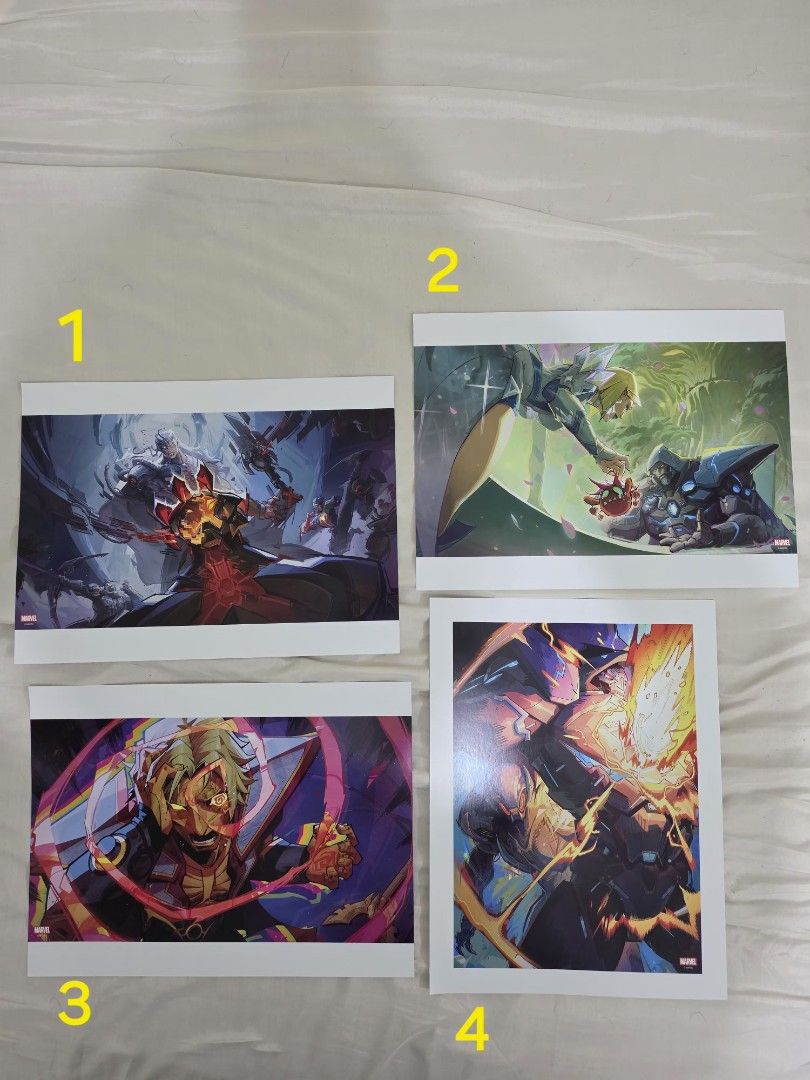 Marvel Rivals Art Print Poster Collection (Category: Character Goods) located in Mandaluyong City. Submitted by irwaynee (Listing ID 1467969011, Image 1). Description: 12 x 16 inches Art Print Posters Authentic Art Print Posters! A must have for any Marvel and Comic fan! Good condition! Perfect for room or wall decoration ✨️ 🧭 Pick up or Delivery available 🚛 Delivery fee will be shouldered by the buyer PM me if interested!.