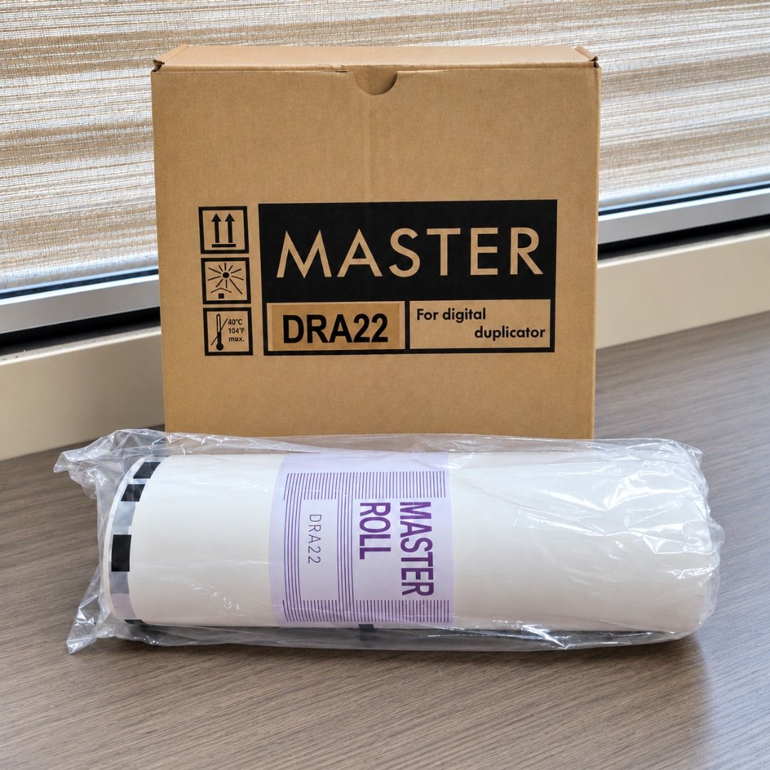 Master Roll DRA22, D424 - B4 Size (80 meters) for Digital Duplicator (Category: Other Accessories) located in Quezon City. Submitted by copieronlineinc (Listing ID 1467952638, Image 3). Description: 🖨️ MASTER ROLL DRA22 – B4 SIZE, 80M Ideal for offices, schools, and print shops that use digital duplicators for bulk printing! 📌 Product Details: • Model: DRA22 / DR-A22 • Size: B4 • Length: 80 meters • Type: Digital Duplicator Master Roll • Compat