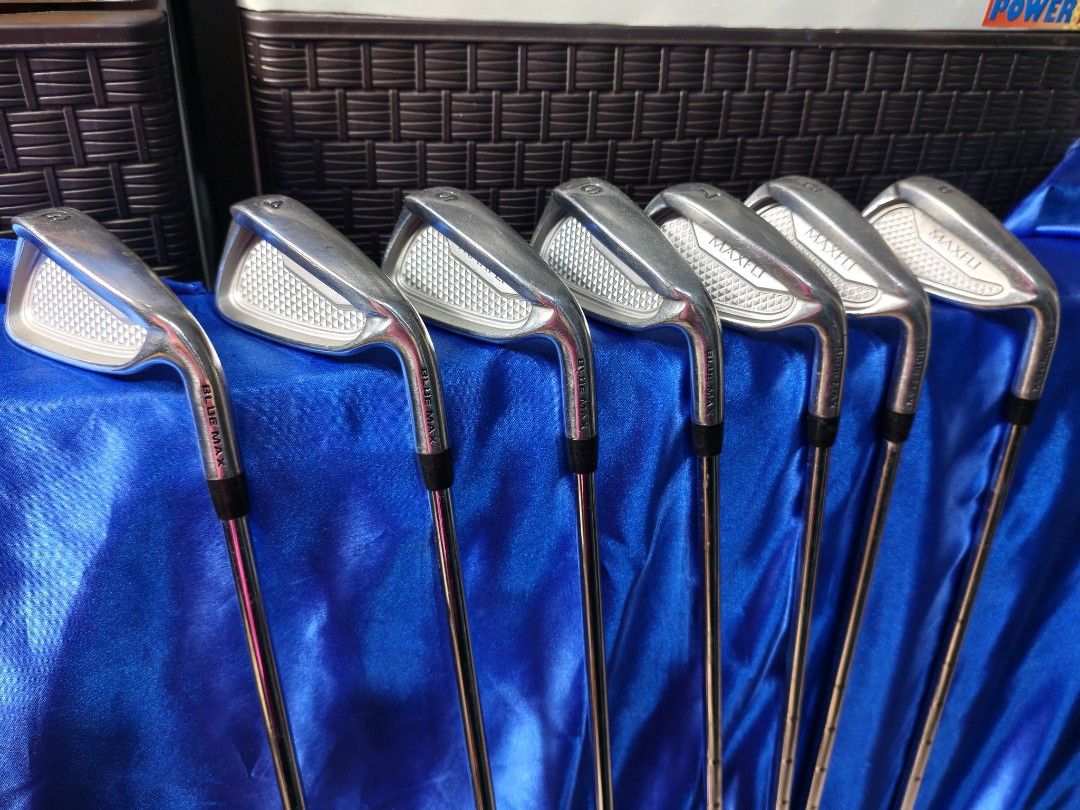 MAXFLI BLUEMAX IRON SET (Category: Golf) located in Manila. Submitted by meiyeon2 (Listing ID 1467878536, Image 2). Description: IRON SET #3-9i and Pitching wedge equipped with MAXFLI blue max lite steel shaft . S flex.. right handed...