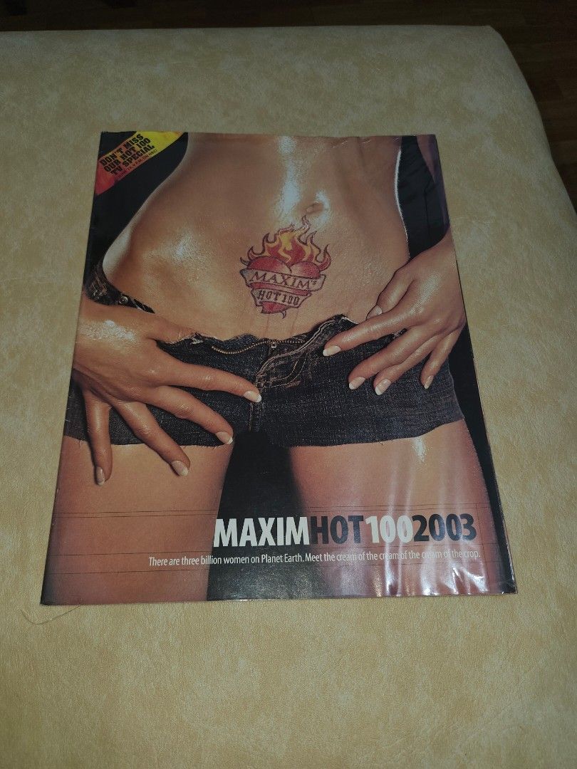 Maxim US Hot 100 2003 (Category: Magazines) located in Las Pinas. Submitted by josephlatosa14 (Listing ID 1467992520, Image 1). Description: Good Condition please manage expectations as these are old issues. can send photos SF via GGX but lalamove is preferred. buyer books and pays PM me for inquiries.