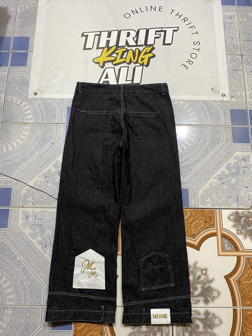 MAXME Inverted Baggy Pants (Category: Jeans) located in Rosario. Submitted by thrift_king_ali (Listing ID 1467849087, Image 1). Description: MAXME Inverted Dimes: W-36 L-41 Leg opening: 11.5 inches thigh: 13 inches no issue excellent condition 600+sf.