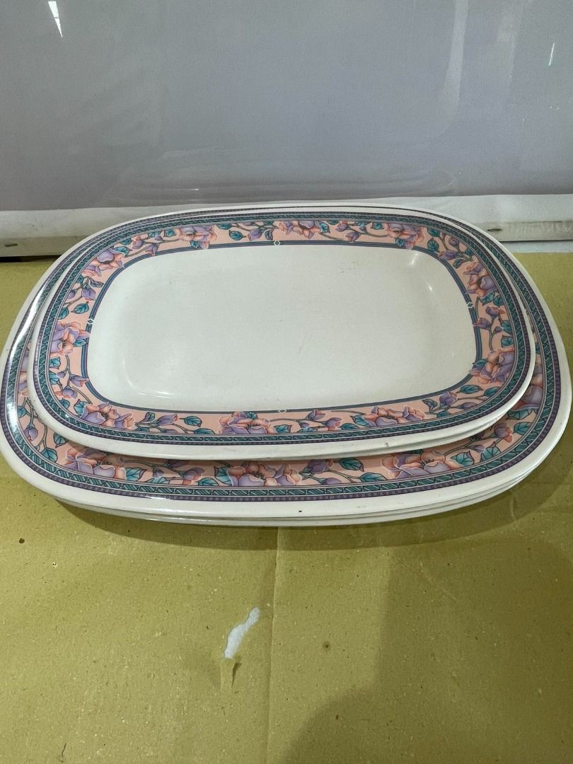 Melawares Melamine Serving Plate (Category: Dinnerware & Cutlery) located in Quezon City. Submitted by foxsquaredeals (Listing ID 1467920798, Image 1). Description: 3pcs 27cmx 36cm ; 2pcs 22cm x30cm P400 take all MOP:Gcash/Bank Transfer .