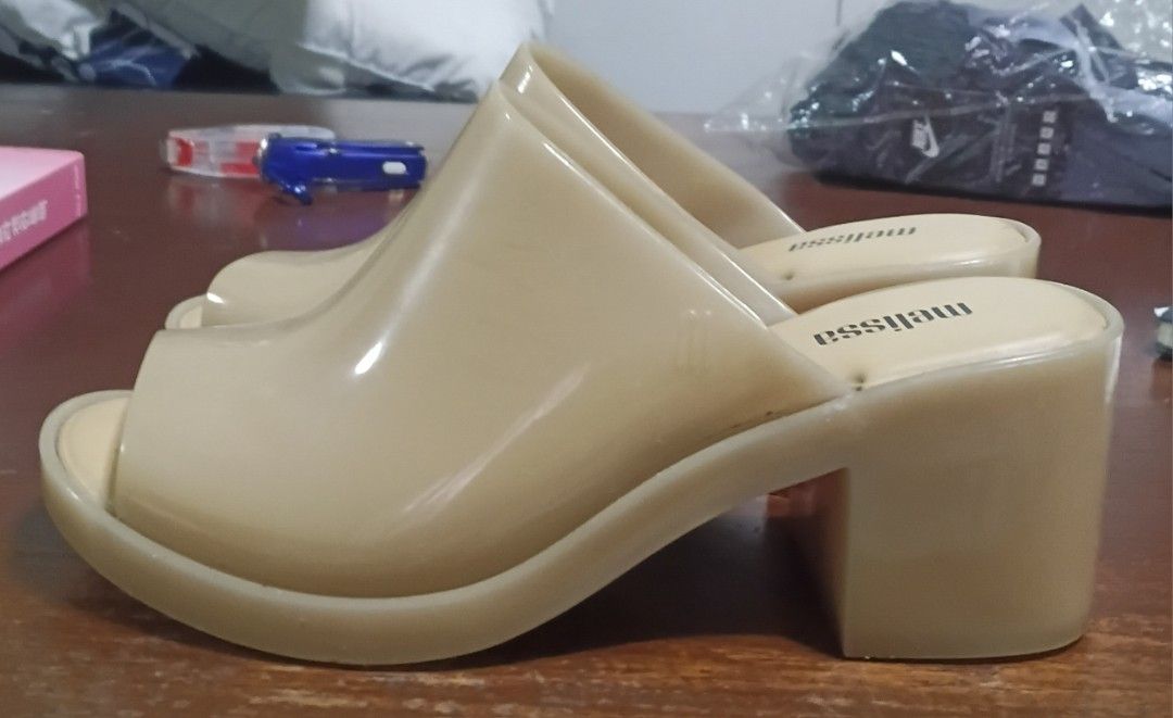 Melissa Beige Mules w/Heels (Category: Heels) located in Quezon City. Submitted by pochac (Listing ID 1467737008, Image 2). Description: Versatile to wear with jeans, trousers or even skirts and perfect for all kinds of weather just like any Melissa footwear..