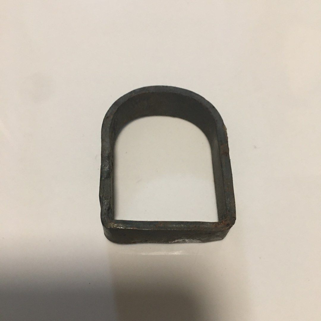 Metal U-shape ring hardware buckle (Category: Rings) located in Pasay City. Submitted by gilbertso62551 (Listing ID 1467925296, Image 2). Description: - Type: Heavy-duty solid metal U-shape ring - Finish: Dark grey with rustic wear and surface texture - Condition: Sturdy, industrial feel - Ideal for: Specific DIY, repair, or hardware replacement needs - As is,where is - Good condition - NO COD/COP - NO FREE SHIPPING - PAYMENT FIRST - LOCATION: PA