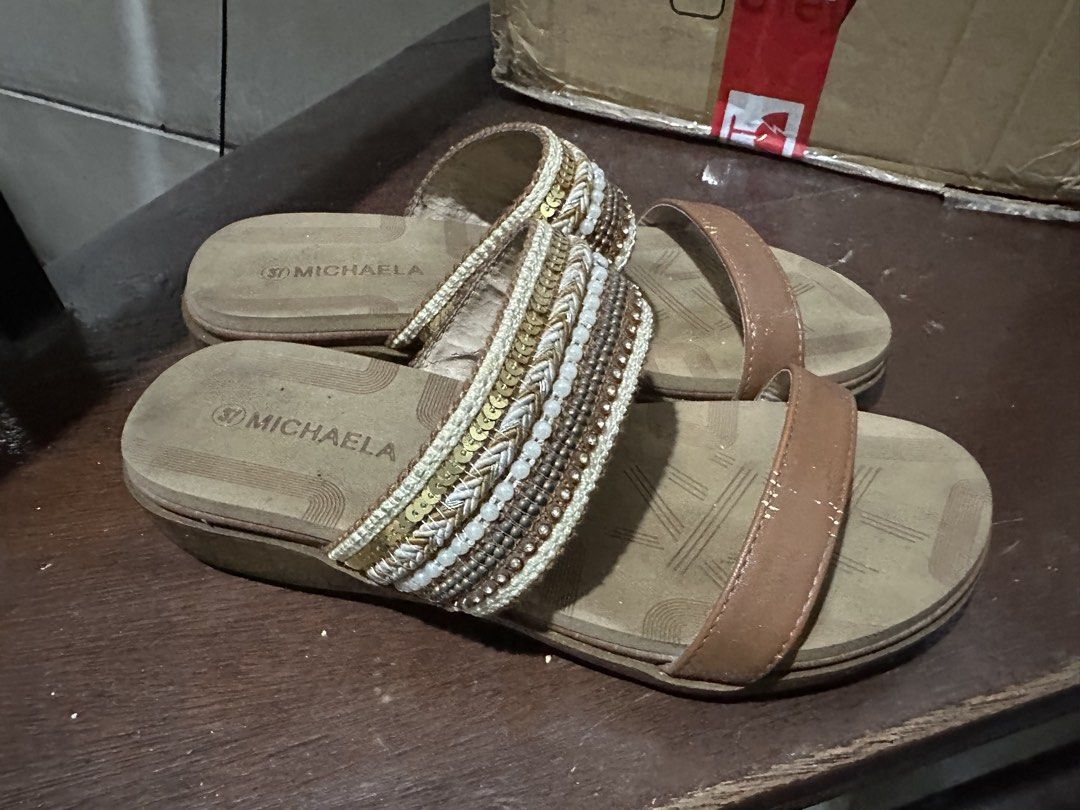 Michaela Sandals (Category: Sandals) located in Manila. Submitted by shopkriscloset (Listing ID 1467841307, Image 3). Description: Flaws posted. Please zoom in the photos. Issues: cracks and peelings on the leather ‼️PLEASE READ BEFORE PLACING AN OFFER -Please be patient and respectful. 🤗 If I don’t get to reply immediately, I might be working. - Please REFRAIN from making an offer if you do not intend to complete the purchase ❗️ACCEPTED OFFER m