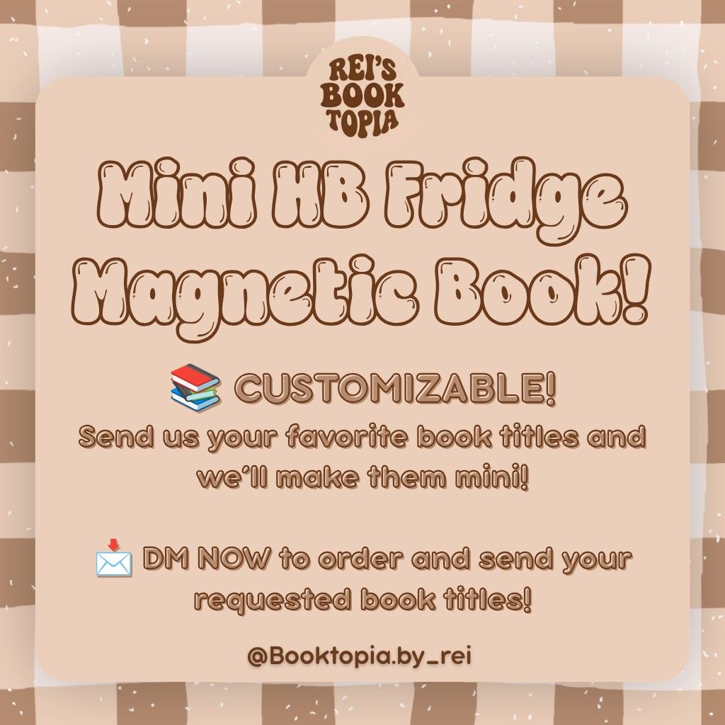 Mini Fridge Magnetic Book - Customizable (Category: Storybooks) located in Binalonan. Submitted by booktopia_by_rei (Listing ID 1467894940, Image 2). Description: Perfect for collections, gifts, or as cute fridge decor! ✨ CUSTOMIZABLE! Send us your favorite book titles and we’ll make them mini! 📩 DM NOW to order and send your requested book titles!.