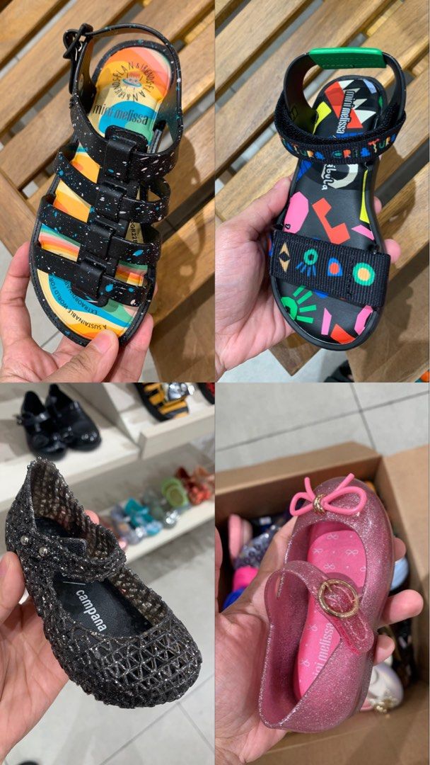 MINI MELISSA SALE ITEMS (Category: Babies & Kids Fashion) located in Marikina City. Submitted by ilas.ph (Listing ID 1467963056, Image 2). Description: BRANDNEW WITH BOX MABANGO ALSO AVAILABLE MELISSA ADULT, ZAXY, IPANEMA .