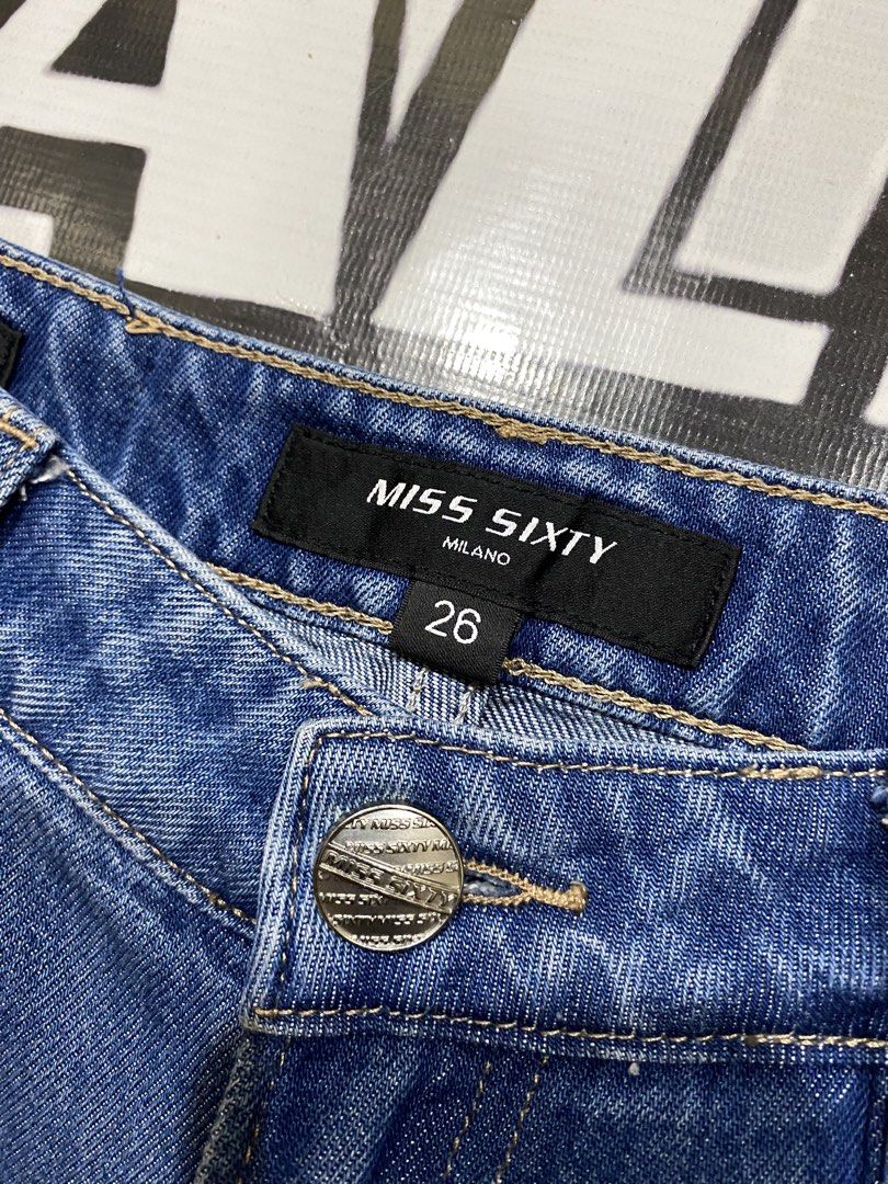 Miss Sixty Slim Straight Pants (Category: Jeans) located in Rosario. Submitted by thrift_king_ali (Listing ID 1467851293, Image 3). Description: Miss Sixty Dimes: W-28 L-41 Leg opening: 8.5 inches thigh: 11.5 inches no issue excellent condition 600+sf.