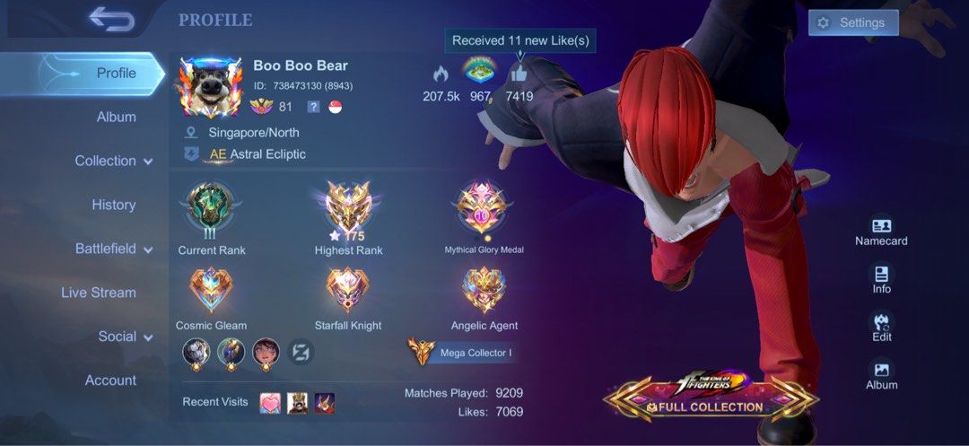 Mlbb stack account (Category: In-Game Products) located in Singapore. Submitted by jsjjjjjjjjjj (Listing ID 1468036586, Image 1). Description: Give me ur price Have fire crown recall and a lot of kill animation effects also . Ask me for more pics if needed 6 legend skins All heroes unlock Immortal 175 Can deal meet up or paynow .
