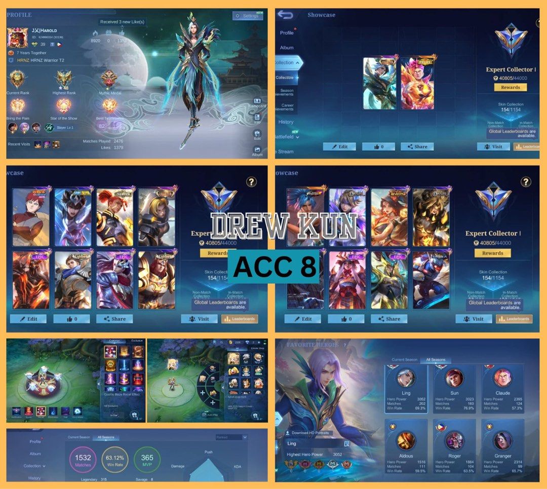 Mobile Legends Account (Category: Game Gift Cards & Accounts) located in Manila. Submitted by drewkun (Listing ID 1468028207, Image 1). Description: -No issue .