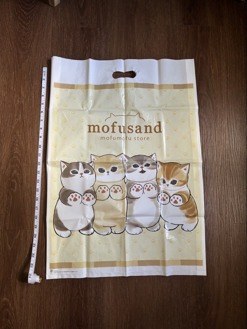 Mofusand Plastic Bag (Category: Other Merchandise) located in Caloocan City. Submitted by meowietrinkets (Listing ID 1467889512, Image 1). Description: 35 small 45 big can be used as poster na lang sa room if di mo bet gamitin talaga haha.