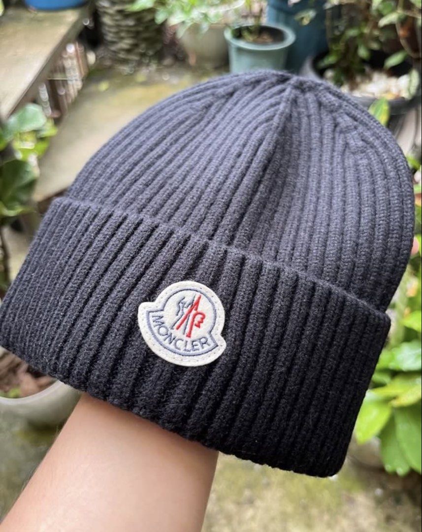 MONCLER WOOL RIBBED KNIT BEANIE (Category: Luxury Accessories) located in Baguio. Submitted by closetgc.clothingshop (Listing ID 1467962378, Image 2). Description: Moncler Ribbed Knit wool beanie Excellent condition One size Fits ALL.