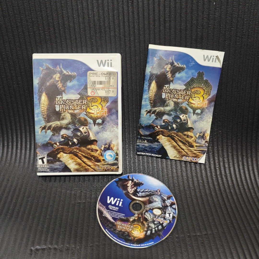 Monster Hunter Tri 3 Wii Game (US) (Category: Nintendo) located in Quezon City. Submitted by shopme_gadget30 (Listing ID 1468021049, Image 1). Description: kindly read the details first for sale fixed price good condition tested and working with Case and disc game with manual compatible to Nintendo Wii or Wii U USA Region qc area meet up: sm north shipping fee must shoulder by the buyer via lalamove or grab payment: bdo/gcash happy gaming everyon