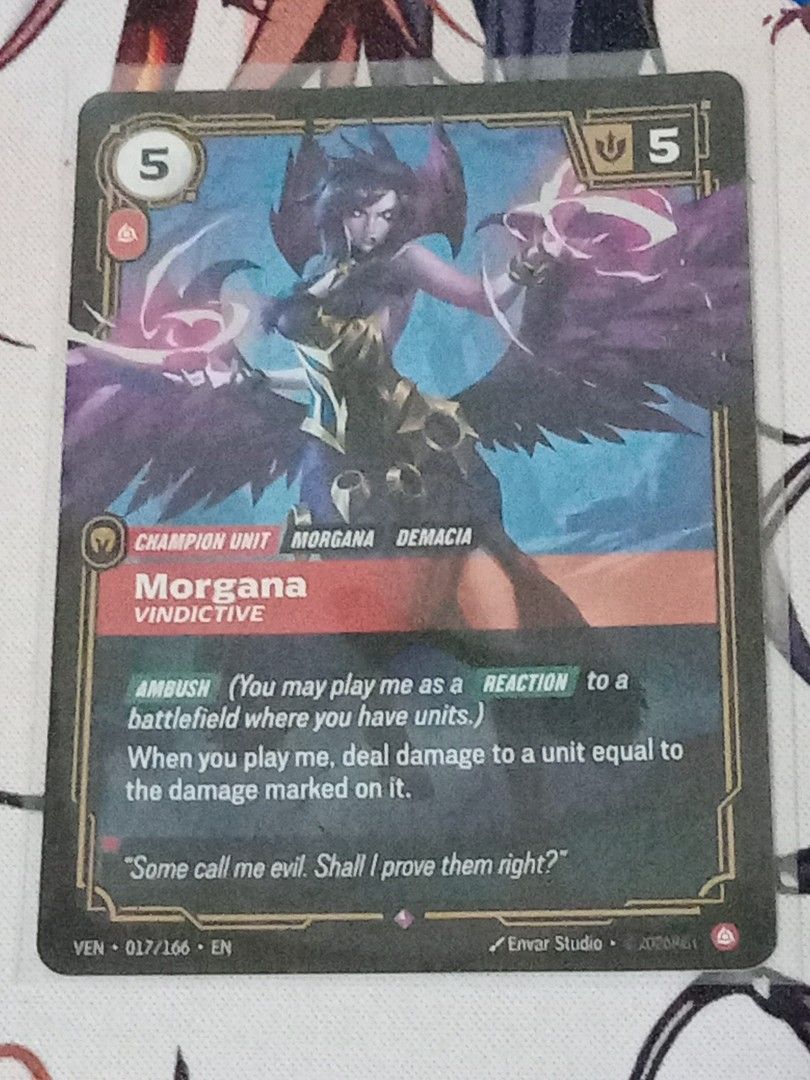 Morgana 017/166 (Category: Raw Singles) located in Manila. Submitted by inari05 (Listing ID 1467949272, Image 1). Description: -First owner -Asking 100 -Sf charged to buyer -Good condition rfs:Wrong color.
