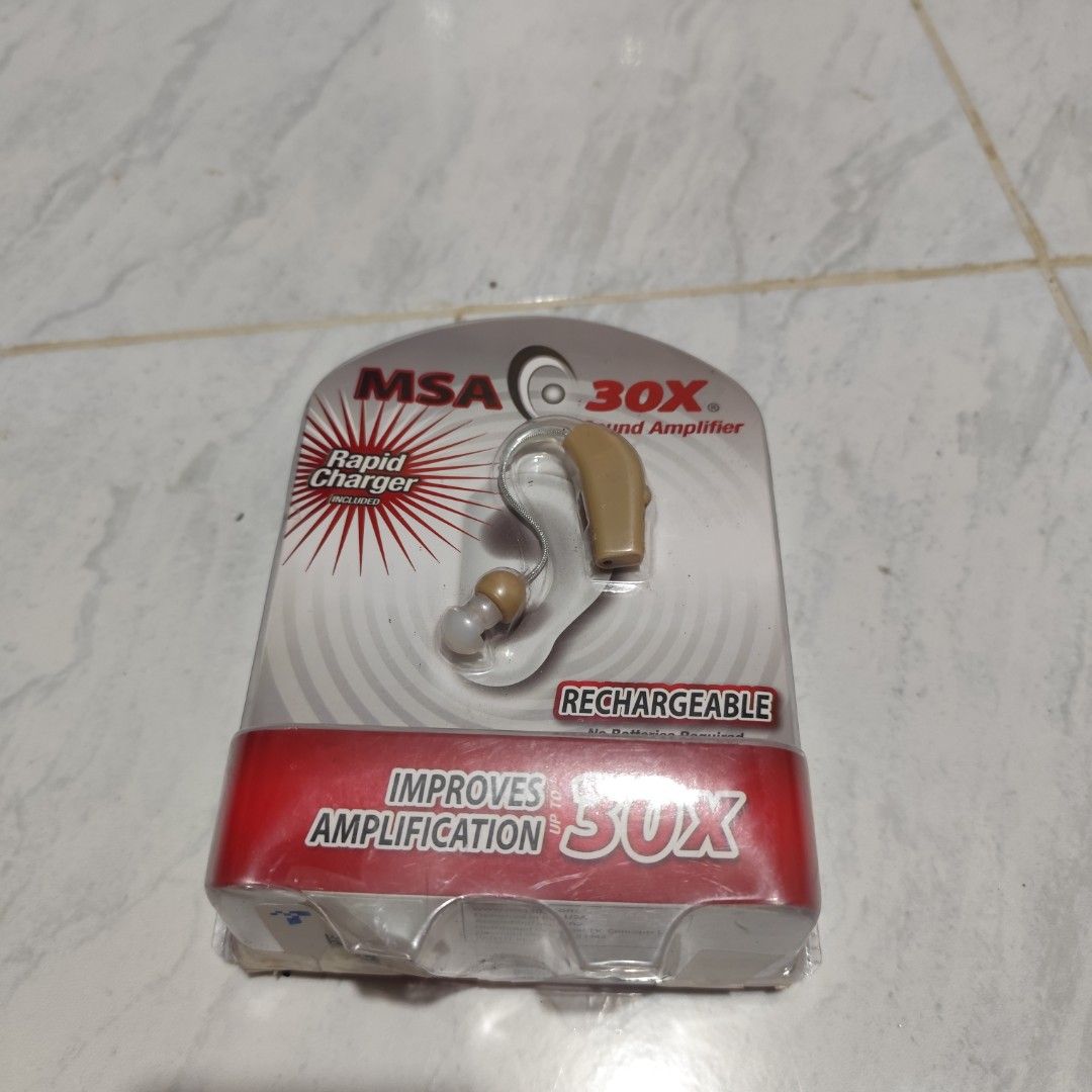 MSA 30x Sound Amplifier/ Hearing Aid (Category: Other Audio Equipment) located in Manila. Submitted by buyybustt (Listing ID 1467961306, Image 1). Description: All Details indicate na sa Box Open And Tested (Not Used) Refundable kapag hindi gumana rfs ayaw gamitin nang tatay ko brought from U.S Still Negotiable Dm lang.