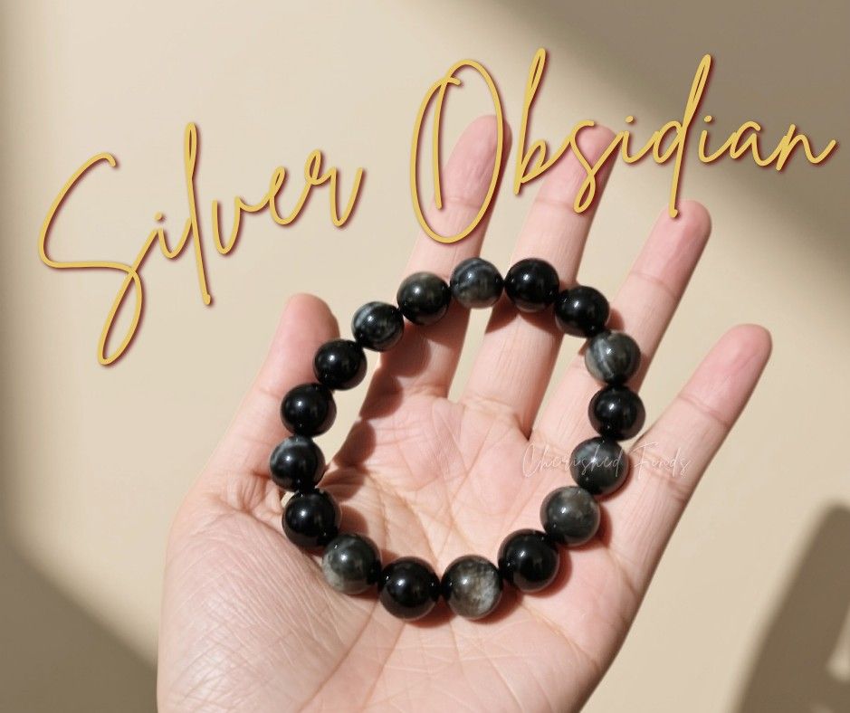 Natural Silver Obsidian Beaded Bracelet (Category: Bracelets) located in Caloocan City. Submitted by cherishedfinds (Listing ID 1468025508, Image 1). Description: - Natural silver obsidian bracelet - BARGAIN PRICE ALREADY ✨ - Note: Some beads may have slight imperfections in shape, roundness, or surface details. These are normal characteristics. - Spend 500, get a freebie 🎁 You may add items from my other listings 💯 Note: Minimum spend of ₱300 
