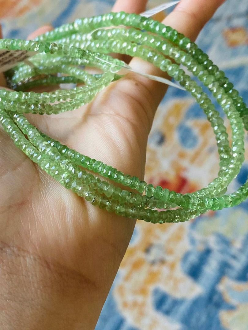 Natural Tsavorite Garnet Necklaces (Category: Necklaces) located in Baguio. Submitted by asna_taku (Listing ID 1467895447, Image 2). Description: Natural Tsavorite Garnet Necklaces 💚 Beautiful strands of natural tsavorite garnet, showcasing a fresh, vibrant green hue with a delicate faceted finish that catches the light beautifully. A timeless gemstone piece that adds an elegant pop of color whether worn alone or layered with other necklaces. ✨ 