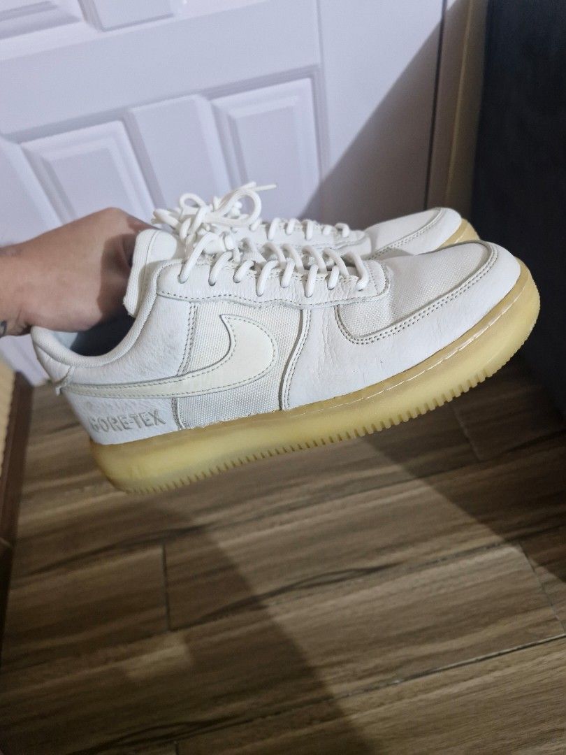 Nike Air Force 1 Gore-Tex White Gum (Category: Sneakers) located in Mandaluyong City. Submitted by papabrodie (Listing ID 1468019324, Image 1). Description: - Model: Nike Air Force 1 Gore-Tex Edition - Material: White leather and canvas upper with durable gum soles - Design: Subtle branding near the heel for a clean look - Inclusions: Original laces included - Condition: Normal wear on the tread and uppers, still in solid, wearable condition - We