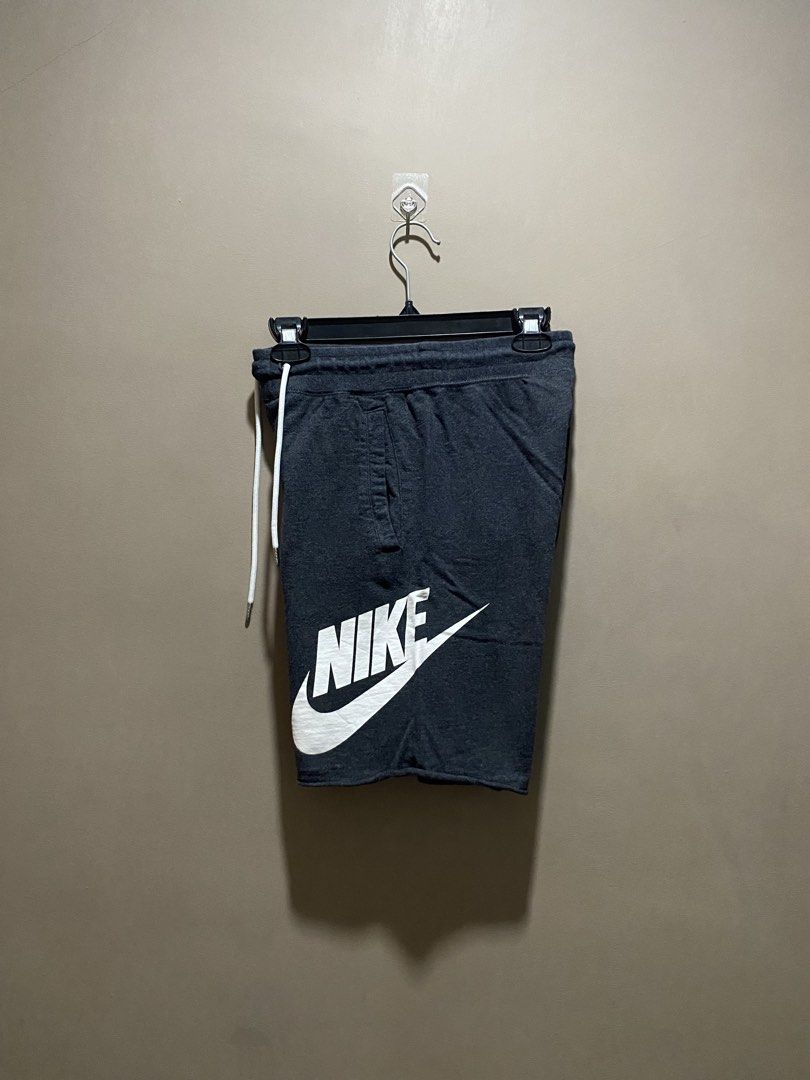 Nike Alumni (Category: Shorts) located in Iloilo. Submitted by yulostreet.thrift (Listing ID 1467980906, Image 1). Description: Nike Alumni Dark gray colorway Size S on tags Complete tags 30-32 waist 18.5 length 10 leg opening Features the iconic nike spellout on the side. 9.7/10 color rate Excellent condition.