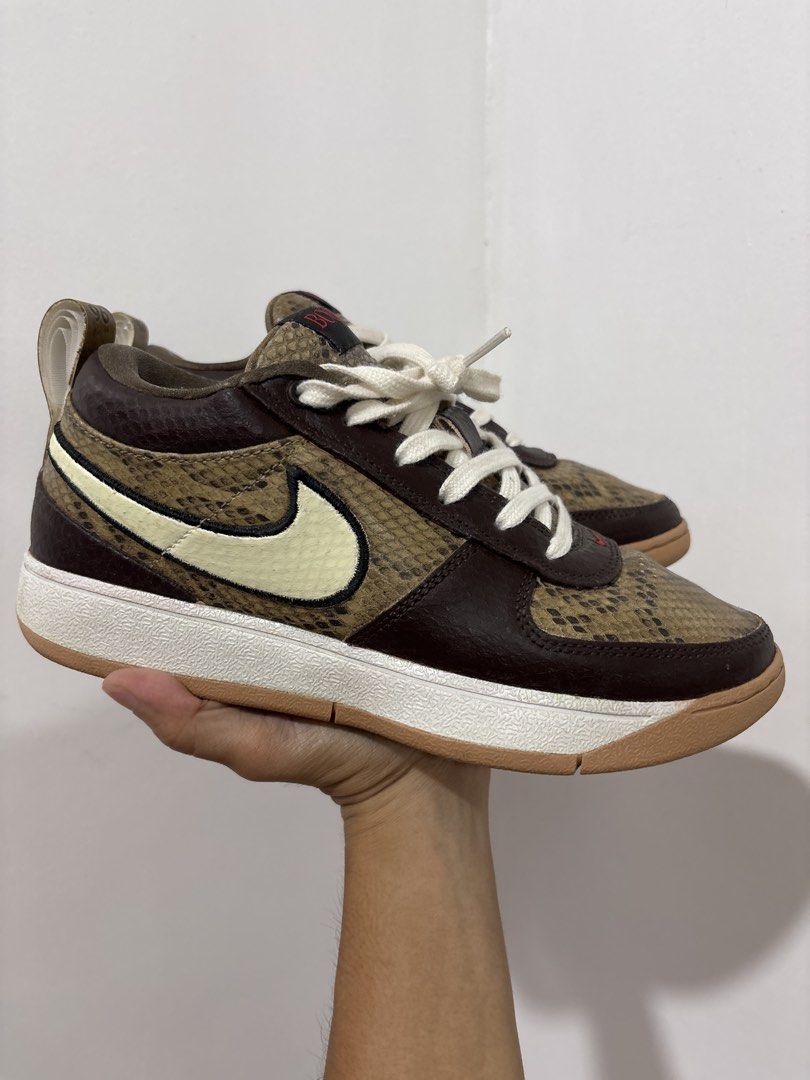 Nike Book 1 Chapter One Custom python US 7.5 (Category: Sneakers) located in Calbayog City. Submitted by zaxcheus_castillo1708 (Listing ID 1467937853, Image 2). Description: - Model: Nike Book 1 Chapter One (Style Code: HJ5353-100) - Colorway: Snakeskin and brown leather with white laces and off-white swoosh - Sole: Classic gum rubber outsole - Size: US 7.5 / EUR 40.5 - Details: Book 96 tongue branding, heel pull tabs read 'Calista, Ishi, Chapter