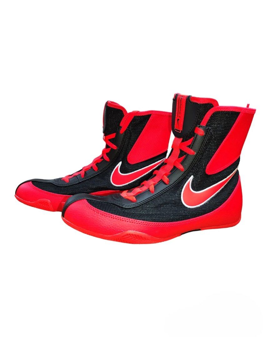 Nike Machomai 2 Boxing Shoes (Category: Sneakers) located in Caloocan City. Submitted by radthrifts (Listing ID 1467928958, Image 3). Description: - Nike Machomai 2 Boxing Shoes 9.5 Mens - Black with Bright Crimson Red and contrasting white Swoosh outline - Still in good condition, worn 3 times in an indoor boxing gym - Bought this one from K1 Extreme Fightshop - Still Negotiable 6,499 - rfs: need to size up, didn’t go for true to size .