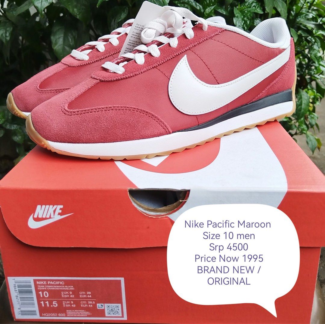 Nike Pacific Maroon (Category: Sneakers) located in San Juan City. Submitted by keenforest.20f348 (Listing ID 1467851421, Image 1). Description: SRP 4500 Sale Price 1995 Original.