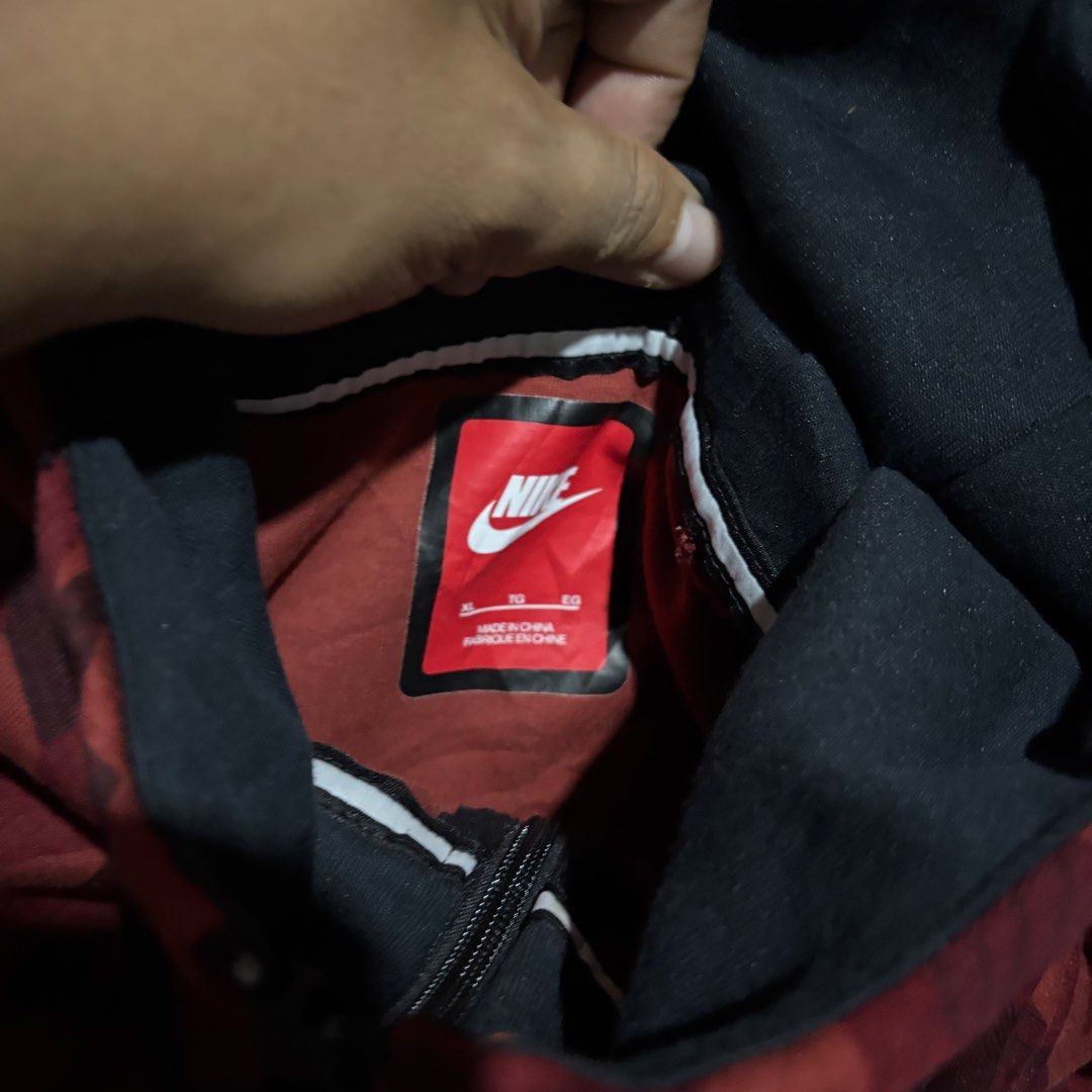 NIKE RED CAMO TECHFLEECE HOODIE (Category: Hoodies) located in Taytay. Submitted by dwinsapparel (Listing ID 1467935613, Image 3). Description: NIKE RED CAMO TECHFLEECE HOODIE W- 24.5 L-FRONT 26 L BACK 30 EXCELLENT CONDITION NEED WASH COMPLETE TAGS.